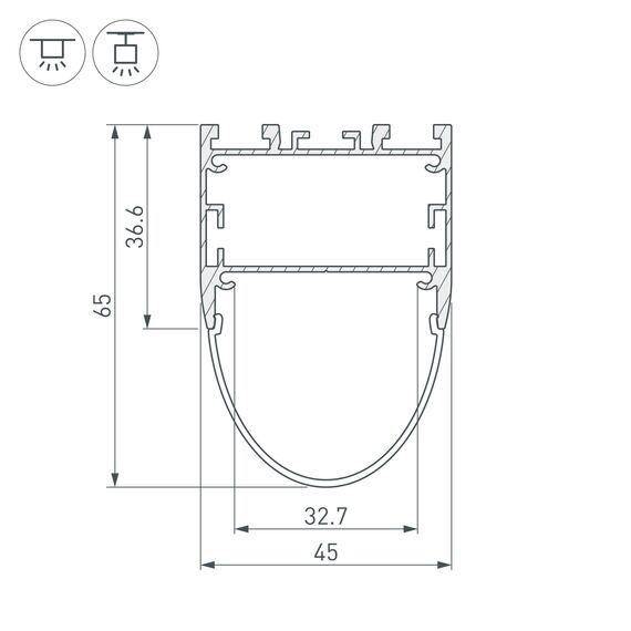 Arlight 036347 Профиль ARH-LINE-B-3652-2000 ANOD (Arlight, Алюминий) 036347, изображение 5