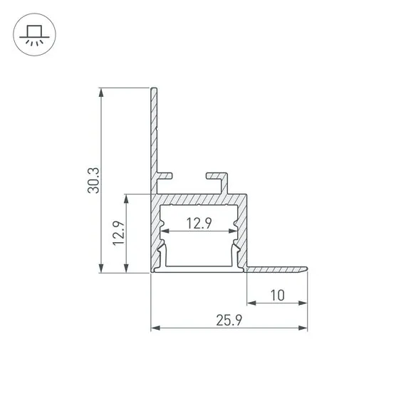 Arlight 034977 Профиль ARH-CEIL-S16-2000 ANOD (Arlight, Алюминий) 034977, изображение 5
