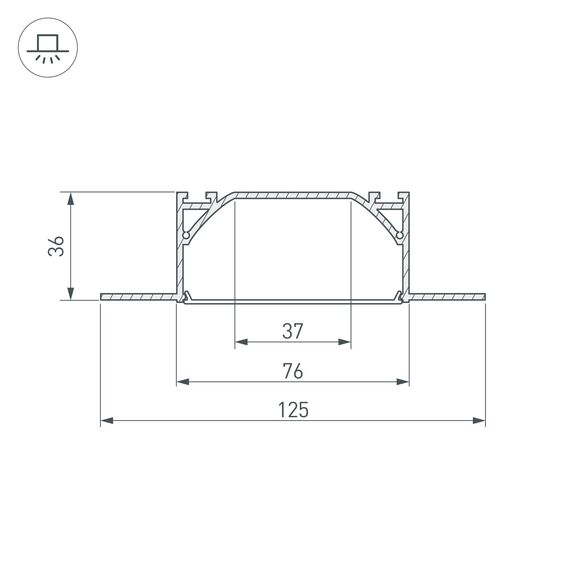 Arlight 025025 Профиль ARH-LINIA72-FANTOM-2000 ANOD (Arlight, Алюминий) 025025, изображение 6