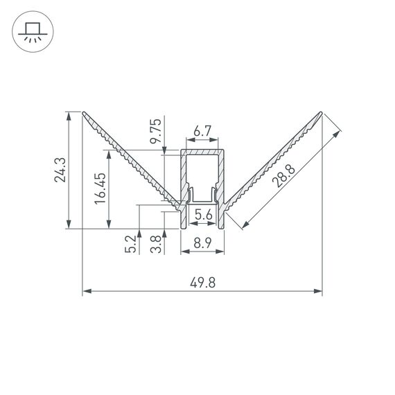 Arlight 043162 Профиль DECORE-S6-EXT-COMFORT-2000 ANOD внешний (Arlight, Алюминий) 043162, изображение 5