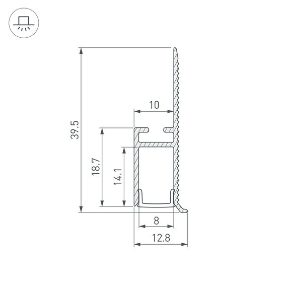 Arlight 043694 Профиль WALL-FANTOM-BENT-W10-SIDE-2000 ANOD (Arlight, Алюминий) 043694, изображение 6