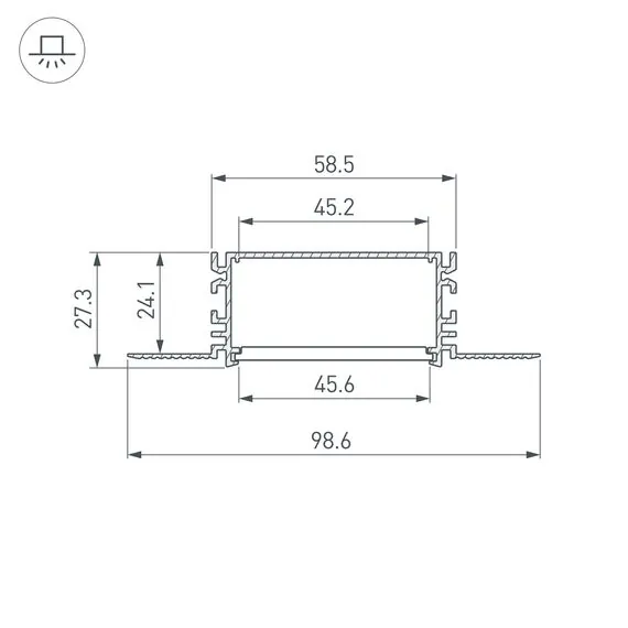 Arlight 046429 Профиль FANTOM-BENT-W49-TOP-2000 ANOD (Arlight, Алюминий) - ! УПАКОВКА СОСТОИТ ИЗ - 2 м/п, изображение 5