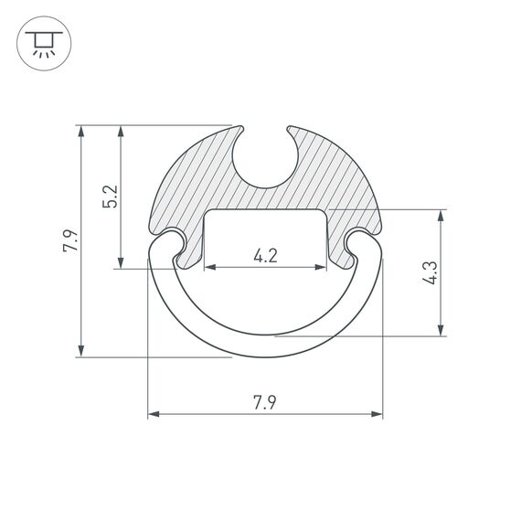 Arlight 036325 Профиль ARH-ROUND-D8-2000 ANOD (Arlight, Алюминий) 036325, изображение 6