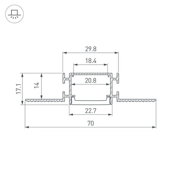 Arlight 040330 Профиль FANTOM-W23-2000 ANOD (Arlight, Алюминий) 040330, изображение 6