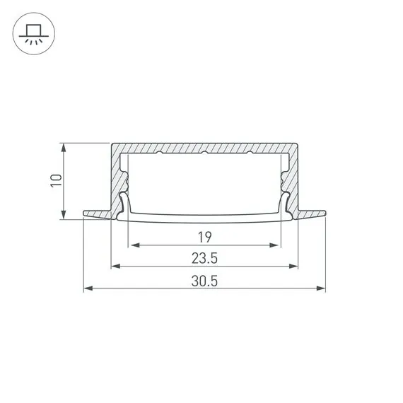 Arlight 016186 Профиль ARH-WIDE-F-H10-2000 ANOD (Arlight, Алюминий) 016186, изображение 5
