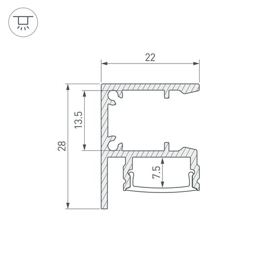 Arlight 050466 Профиль WALL-2228-2000 ANOD (Arlight, Алюминий) 050466, изображение 5
