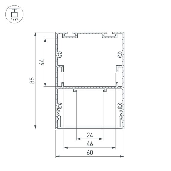 Arlight 018681 Профиль ARH-LINE-6085-2000 BLACK (Arlight, Алюминий) 018681, изображение 5