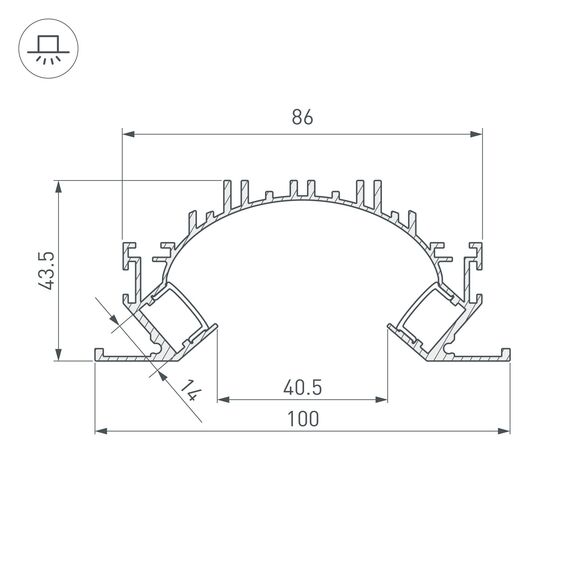 Arlight 036364 Профиль ARH-CEIL-REFLECT-DUAL-2000 ANOD (Arlight, Алюминий) 036364, изображение 6