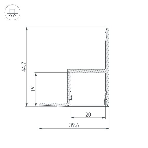 Arlight 016150 Профиль ARH-CEIL-2000 ANOD (Arlight, Алюминий) 016150, изображение 6