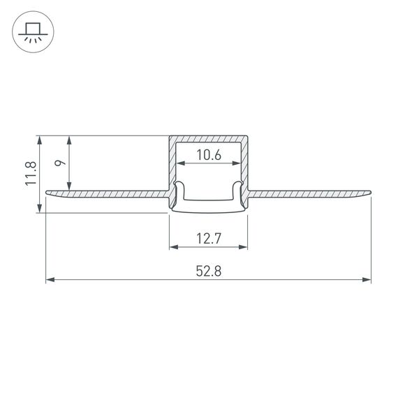Arlight 040327(1) Профиль FANTOM-BENT-W12-TOP-2000 ANOD (Arlight, Алюминий) 040327(1), изображение 11
