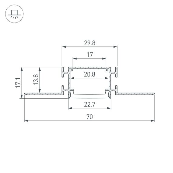 Arlight 040347 Профиль FANTOM-BENT-W23-TOP-2000 ANOD (Arlight, Алюминий) 040347, изображение 8