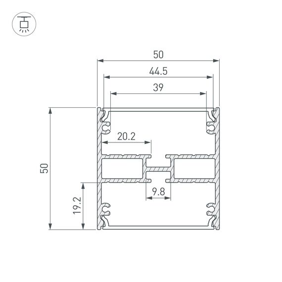 Arlight 047487 Профиль LINE-5050-DUAL-3000 ANOD BLACK (Arlight, Алюминий) 047487, изображение 6