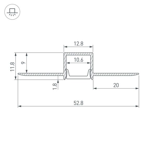 Arlight 040325 Профиль FANTOM-W12-2000 ANOD (Arlight, Алюминий) 040325, изображение 6