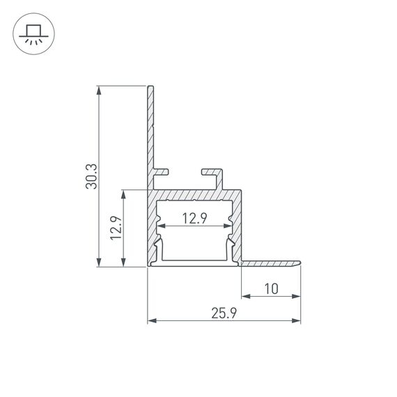 Arlight 034977 Профиль ARH-CEIL-S16-2000 ANOD (Arlight, Алюминий) 034977, изображение 6