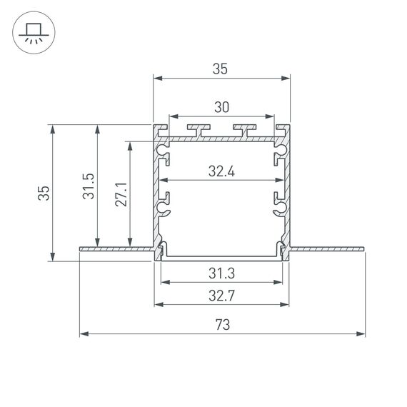 Arlight 049950 Профиль LINIA32-FANTOM-2000 ANOD (Arlight, Алюминий) 049950, изображение 6