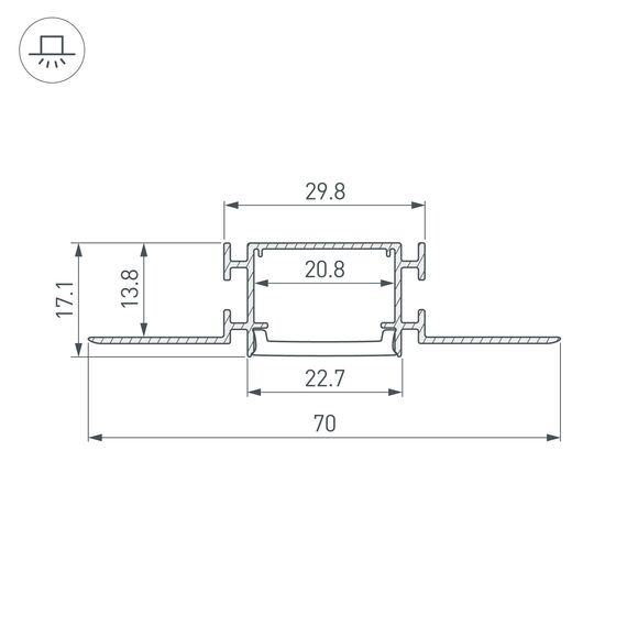 Arlight 040331(1) Профиль FANTOM-BENT-W23-SIDE-2000 ANOD (Arlight, Алюминий) 040331(1), изображение 8