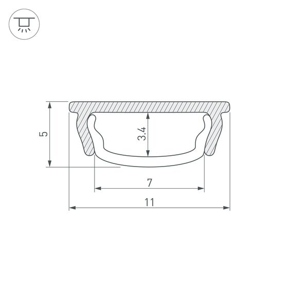 Arlight 039583 Профиль ARH-BENT-W11-2000 ANOD BLACK (Arlight, Алюминий) 039583, изображение 8