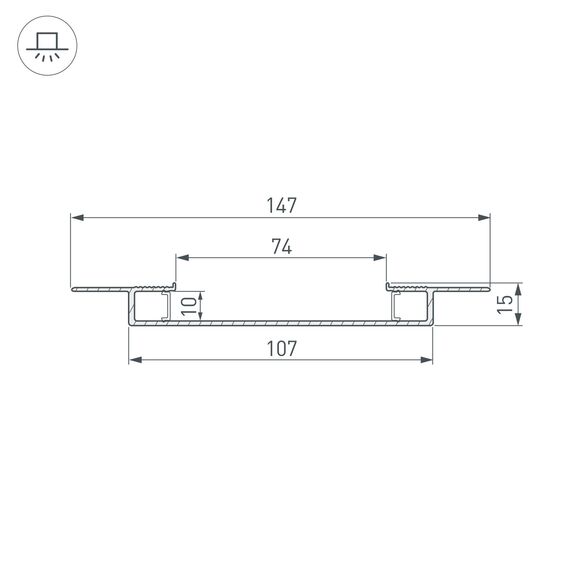 Arlight 039946 Профиль FANTOM-W75-DUAL-2000 WHITE (Arlight, Алюминий) 039946, изображение 8