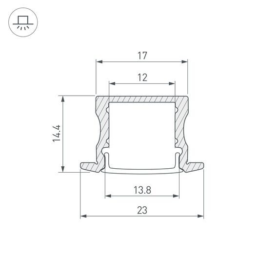 Arlight 036327 Профиль ARH-LINE-2315-F-2000 ANOD (Arlight, Алюминий) 036327, изображение 6