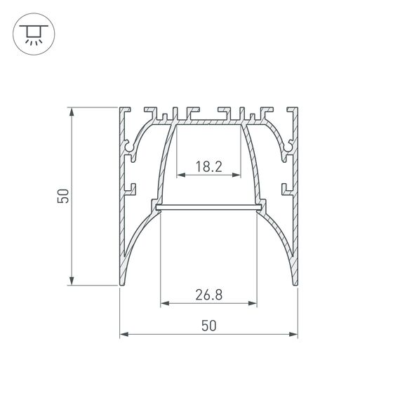 Arlight 036353 Профиль ARH-LINE-5050-COMFORT-2000 ANOD (Arlight, Алюминий) 036353, изображение 6