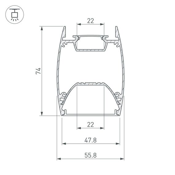 Arlight 036345 Профиль ARH-LINE-4874-DUAL-2000 ANOD (Arlight, Алюминий) 036345, изображение 8