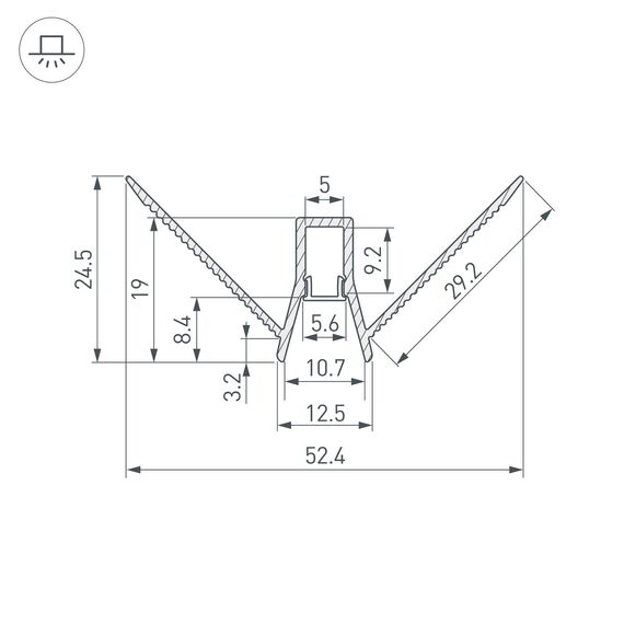 Arlight 043163 Профиль DECORE-S6-EXT-V-COMFORT-2000 ANOD внешний (Arlight, Алюминий) 043163, изображение 6