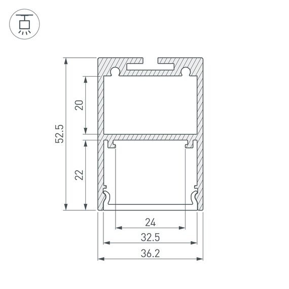 Arlight 019615 Профиль ARH-LINE-3750A-2000 ANOD (Arlight, Алюминий) 019615, изображение 7