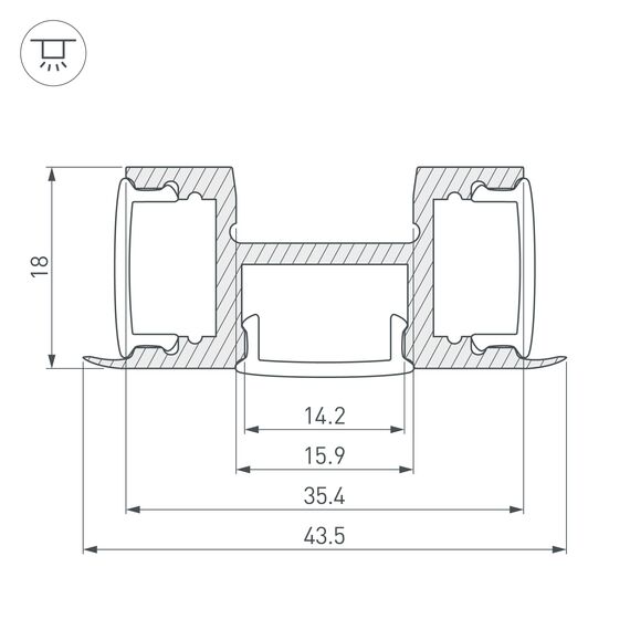 Arlight 018829 Профиль ARH-TRI-D-2000 ANOD (Arlight, Алюминий) 018829, изображение 5