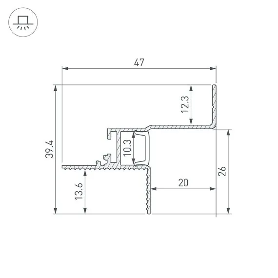 Arlight 052226 Профиль СEIL-S12-SHADOW-20-SIDE-3000 ANOD BLACK (Arlight, Алюминий) 052226, изображение 5