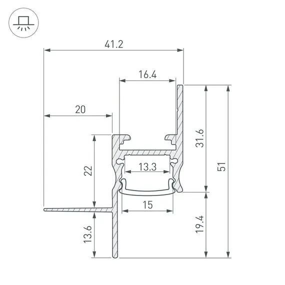 Arlight 040778 Профиль СEIL-S14-SHADOW-T-2000 WHITE (Arlight, Алюминий) 040778, изображение 6