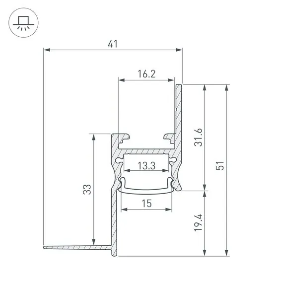 Arlight 045554 Профиль ARH-СEIL-S14-SHADOW-3000 WHITE (Arlight, Алюминий) 045554, изображение 5