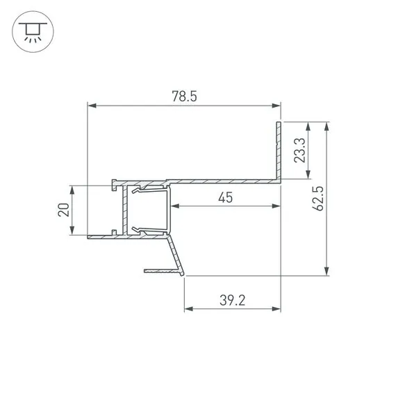 Arlight 050501 Профиль СEIL-S18-SHADOW-SIDE-3000 WHITE (Arlight, Алюминий) 050501, изображение 5