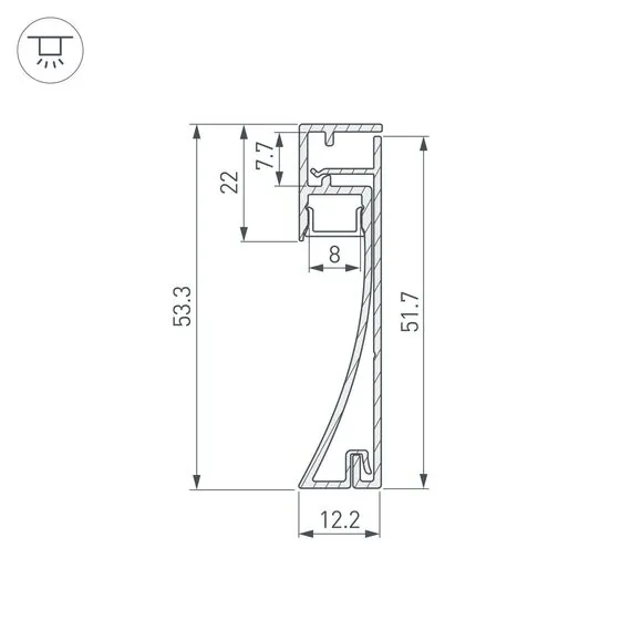 Arlight 045433 Профиль PLINTUS-H54-2000 BLACK (Arlight, Алюминий) 045433, изображение 5
