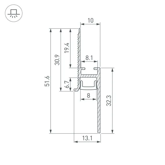 Arlight 043618 Профиль PLINTUS-FANTOM-H20-2000 BLACK (Arlight, Алюминий) 043618, изображение 5