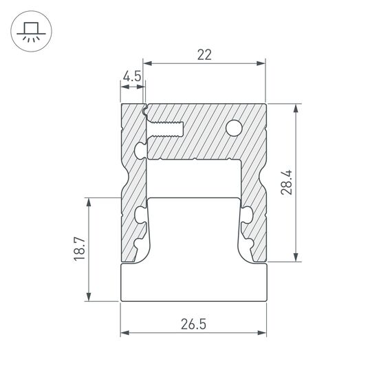 Arlight 038356 Профиль ARH-FLOOR27-H28-2000 ANOD (Arlight, Металл) 038356, изображение 12