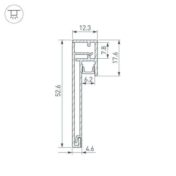 Arlight 046140 Профиль PLINTUS-H54B-2000 BLACK (Arlight, Алюминий) - ! УПАКОВКА СОСТОИТ ИЗ - 2 м/п, изображение 6