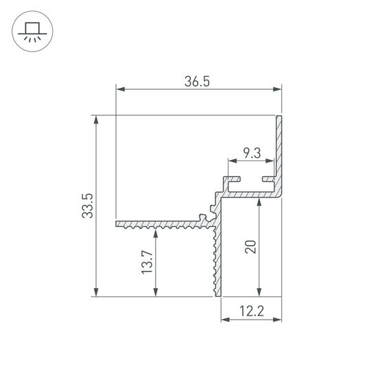 Arlight 052228 Профиль СEIL-SHADOW-12-3000 ANOD BLACK (Arlight, Алюминий) 052228, изображение 3