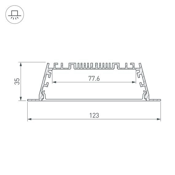 Arlight 027928 Профиль с экраном ARH-POWER-W120-F-2000 ANOD (Arlight, Алюминий) 027928, изображение 5