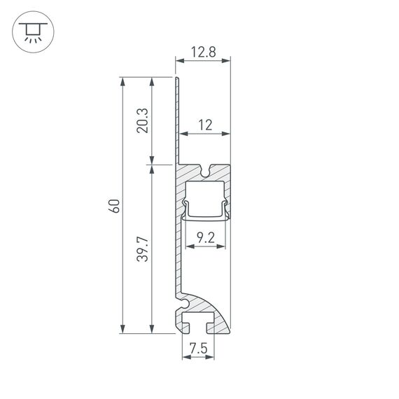 Arlight 041213 Профиль PLINTUS-FANTOM-L-2000 BLACK (Arlight, Алюминий) 041213, изображение 8
