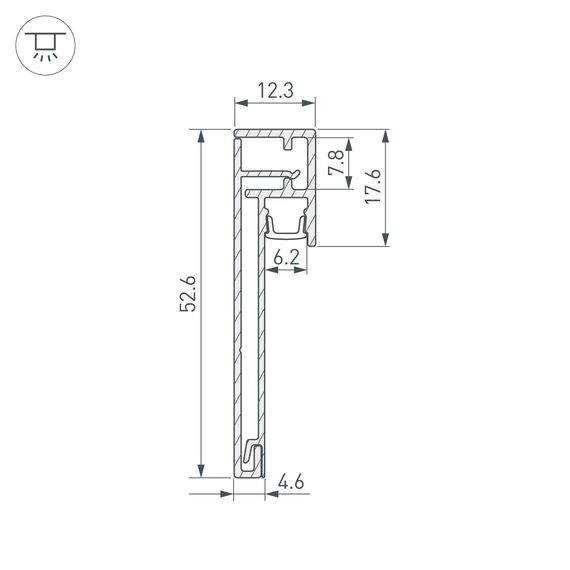 Arlight 046387 Профиль PLINTUS-H54B-2000 ANOD (Arlight, Алюминий) 046387, изображение 5