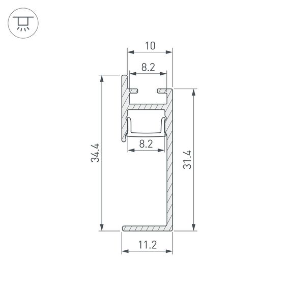 Arlight 046858 Профиль PLINTUS-H35-F-2000 ANOD (Arlight, Алюминий) 046858, изображение 6