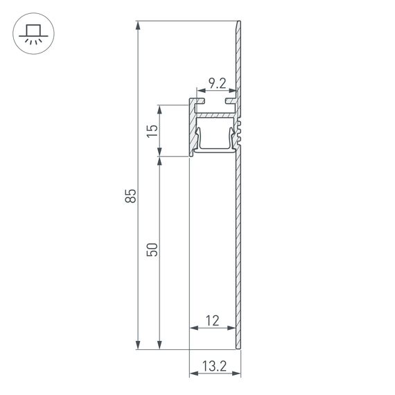 Arlight 052699 Профиль ARH-PLINTUS-50-FANTOM-3000 BLACK (Arlight, Алюминий) 052699, изображение 6