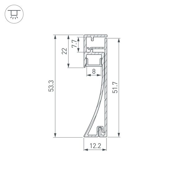 Arlight 045433 Профиль PLINTUS-H54-2000 BLACK (Arlight, Алюминий) 045433, изображение 5