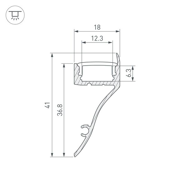 Arlight 018828 Профиль ARH-CON-2000 ANOD (Arlight, Алюминий) 018828, изображение 5