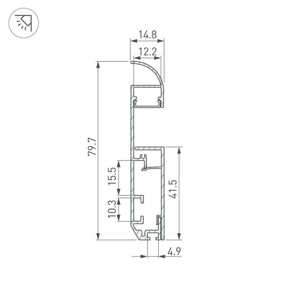 Arlight 045452 Профиль PLINTUS-H80-2000 WHITE (Arlight, Алюминий) 045452, изображение 6