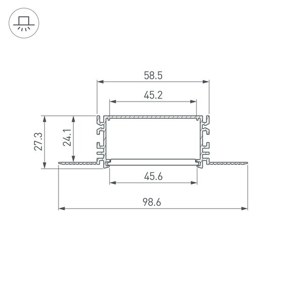 Arlight 046423 Профиль FANTOM-BENT-W49-SIDE-2000 ANOD (Arlight, Алюминий) 046423, изображение 6