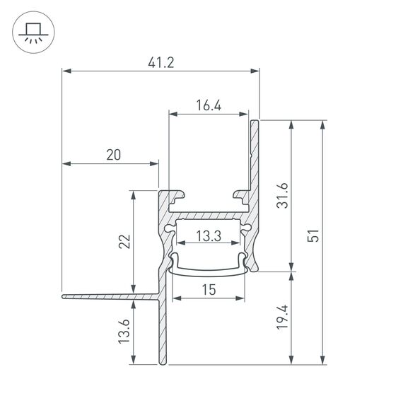 Arlight 040779 Профиль СEIL-S14-SHADOW-T-2000 BLACK (Arlight, Алюминий) 040779, изображение 5