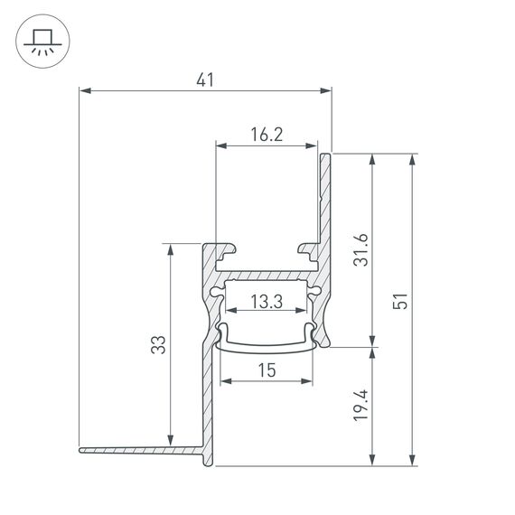 Arlight 038594 Профиль ARH-СEIL-S14-SHADOW-2000 WHITE (Arlight, Алюминий) 038594, изображение 6