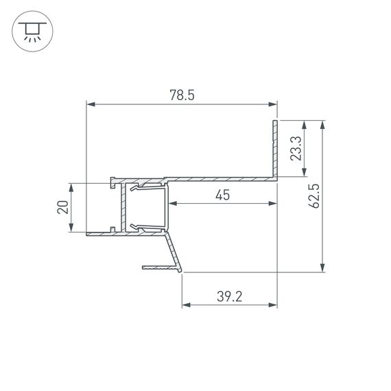 Arlight 047639 Профиль СEIL-S18-SHADOW-SIDE-3000 BLACK (Arlight, Алюминий) 047639, изображение 6