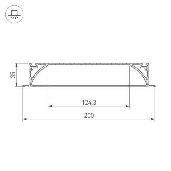 Arlight 027916 Профиль с экраном ARH-POWER-W200-F-2000 ANOD (Arlight, Алюминий) 027916, изображение 5